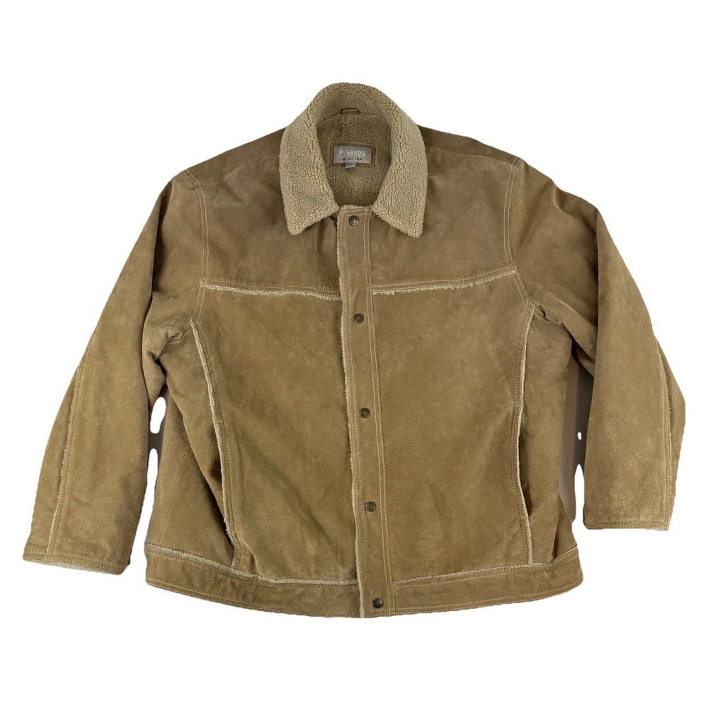 Wilson's Leather M. Julian Men's XXL Brown Suede Jacket Sherpa Collar Coat